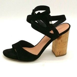 Sigerson Morrison Womens‎ Block Heel Ankle Strap Sandal Cushioned Black Sz 6.5 B